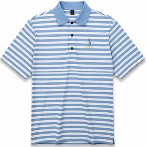 FootJoy Blue White Stripe Golf Polo Shirt Mens Size XL